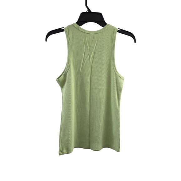 NWT  Women's Ribbed Lime Green Tank Top Size Medium (8-10) - Picture 4 of 4